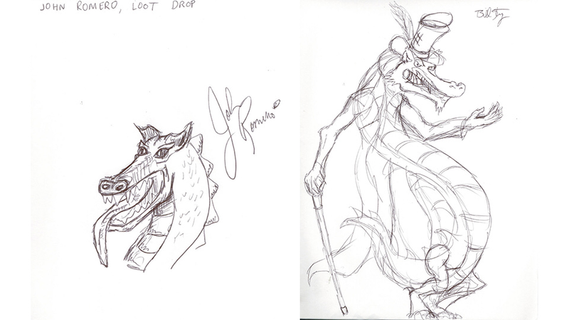 Illustration for article titled Tim Schafer, Notch And John Romero Drew Some Dragons — Because Why The Hell Not?